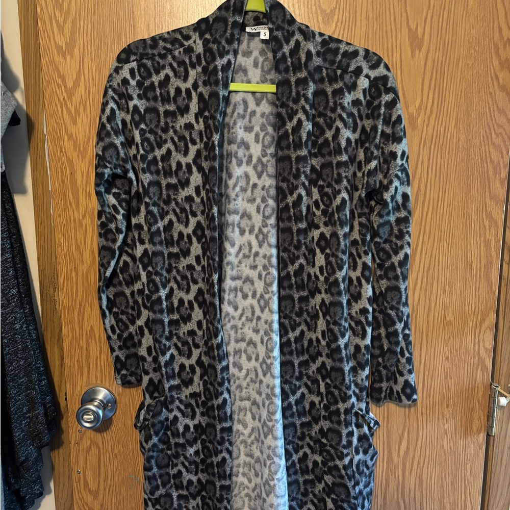 Leopard Print Open Cardigan